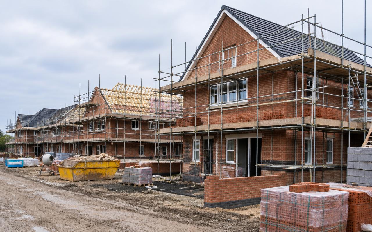 New-build homes under construction