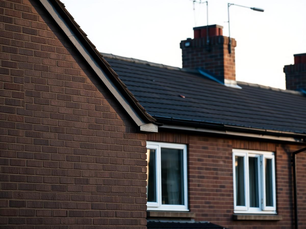 Rows of British period property at golden hour
